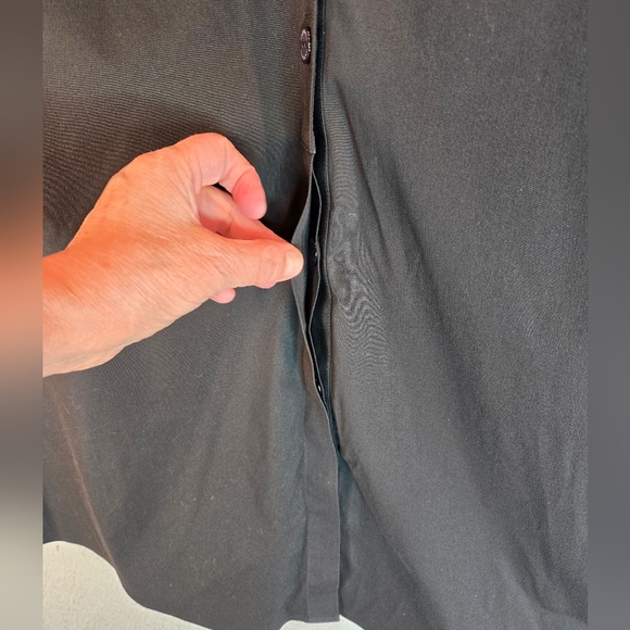 Foxcroft NYC Womens Sz 22W No Iron Black Casual Comfort Full Front Button Blouse - Picture 6 of 14